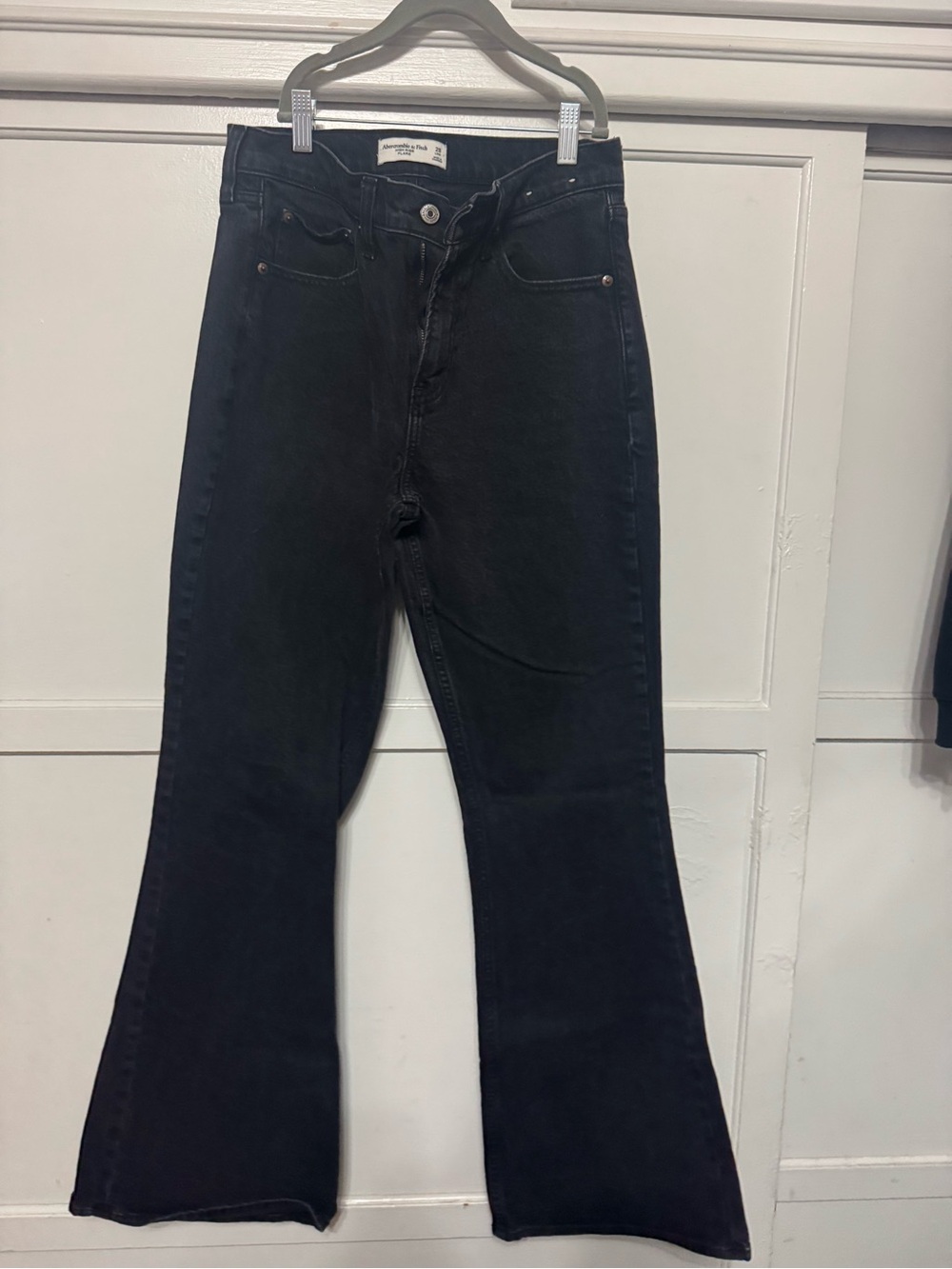 Abercrombie & Fitch Black High Rise Flare Jeans (long)